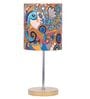 Areum Multicolour Poly Cotton Shade Night Lamp With Iron & Wood Base