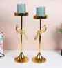 Peacock Aluminium Candle Stands Set of 2