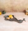 Peacock Aluminium Silver  Big Gifting Platter