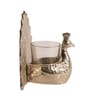 Peacock Aluminum Silver Candle Stand