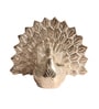 Peacock Aluminum Silver Candle Stand