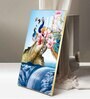 Peacock Amidst Floral Waters Glass Finish Vertical Wall Art