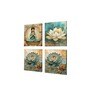 (Pack Of 4) Multicolor Canvas Spiritual Meditation Wall Art Panels