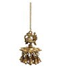 Peacock Bliss Hand-Etched Gold Brass Decorative Wall Hanging Diyas With Bells