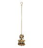 Peacock Bliss Hand-Etched Gold Brass Decorative Wall Hanging Diyas With Bells