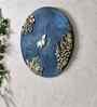 Peacock Blue Colour Engineered Wood 15 Inch Krishna Wall Art With 3D Clay Work