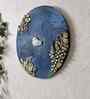 Peacock Blue Colour Engineered Wood 15 Inch Peacock Wall Art With 3D Clay Work