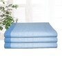 Peacock Blue Cotton Striped 220 GSM Bath Towels 3 Pc