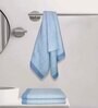 Peacock Blue Cotton Striped 220 GSM Bath Towels 3 Pc
