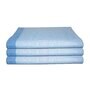 Peacock Blue Cotton Striped 220 GSM Bath Towels 3 Pc