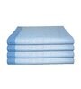 Peacock Blue Cotton Striped 220 GSM Bath Towels 4 Pc