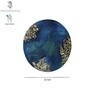 Peacock blue Engineered Wood 15 Inch (set of 2) Wall Art with 3D Clay Work