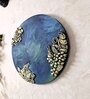 Peacock blue Engineered Wood 15 Inch (set of 2) Wall Art with 3D Clay Work