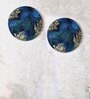 Peacock blue Engineered Wood 15 Inch (set of 2) Wall Art with 3D Clay Work