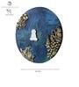 Peacock blue Engineered Wood 15 Inch Buddha Ji Wall Art with 3D Clay Work