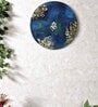 Peacock blue Engineered Wood 15 Inch Ganesha Wall Art with 3D Clay Work
