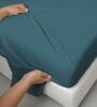 Peacock Blue Solid 400 TC Cotton King Sized Bedsheet with 2 Pillow Covers