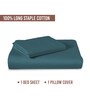 Peacock Blue Solid 400 TC Cotton Single Sized Bedsheet with 1 Pillow Cover