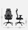 Peacock Breathable Mesh Ergonomic Chair In Black Colour