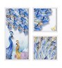 Peacock Plastic White Plastic Framed Wildlife Art Panels