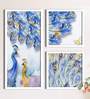 Peacock Plastic White Plastic Framed Wildlife Art Panels