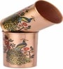 Peacock Design 1 Ltr Leak Proof Pure Copper Water Bottle Set with 2 Glasses