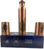 Peacock Design 1 Ltr Leak Proof Pure Copper Water Bottle Set with 2 Glasses