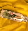 Peacock Design 1 Ltr Leak Proof Pure Copper Water Bottle Set with 2 Glasses