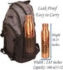 Peacock Design 1 Ltr Leak Proof Pure Copper Water Bottle Set with 2 Glasses