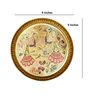 Peacock Designer Golden Brass Pooja Thali Set of 2