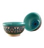 Peacock Feather Ceramic Bowl Set of 2(470ml Each)