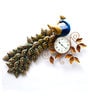 Blue Iron Peacock Feather Traditional Wall Clock