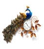 Blue Iron Peacock Feather Traditional Wall Clock