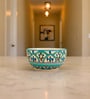 Peacock Feather Motif Big Ceramic Bowl Set of 2(750ml Each)