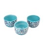 Peacock Feather Motif Ceramic Bowl Set of 3(300ml Each)