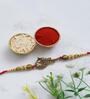 Peacock Gold Finish Rakhi (Red & Gold)