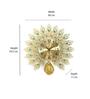 Peacock Gold Metal Wall Clock