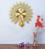 Peacock Gold Metal Wall Clock