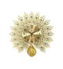 Peacock Gold Metal Wall Clock