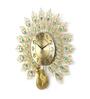 Peacock Gold Metal Wall Clock