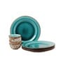 Peacock 8 Pcs Green Ceramic Dinnerware Set