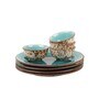 Peacock 8 Pcs Green Ceramic Dinnerware Set
