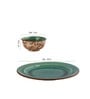 Peacock 4 Pcs Green Ceramic Dinnerware Set