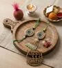 Peacock Green Lumba Rakhi Set With Roli Chawal and Nariyal With Gift Box