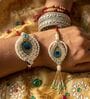 Peacock Green Lumba Rakhi Set With Roli Chawal and Nariyal With Gift Box