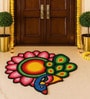 Peacock and Floral Handmade Rangoli Door Mat