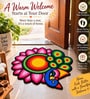 Peacock and Floral Handmade Rangoli Door Mat
