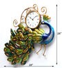 Green Iron Peacock Traditional Wall Clock