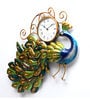 Green Iron Peacock Traditional Wall Clock