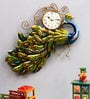 Green Iron Peacock Traditional Wall Clock